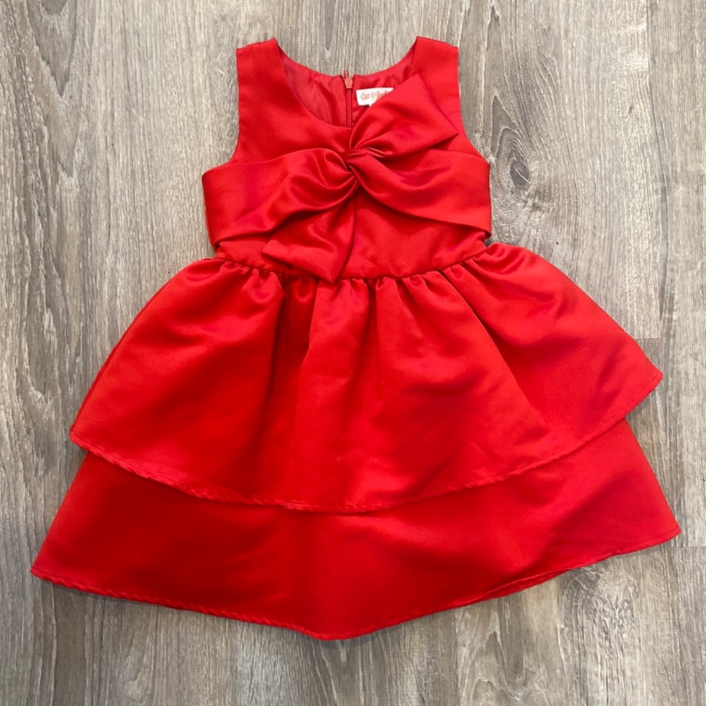 Cat & Jacket Girls Red Party Dress (XS 4\5T)